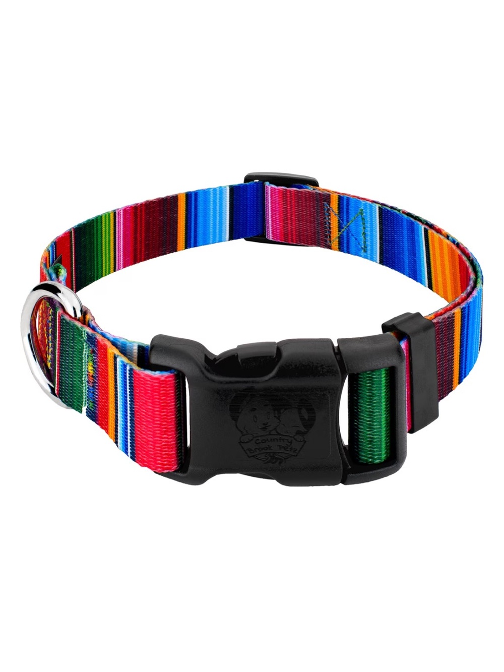 NWOT Country Brook Design Deluxe Serape Dog Collar, Multi Color, Small